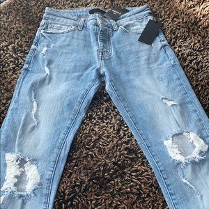 Forever 21 Men Skinny Ripped Jeans